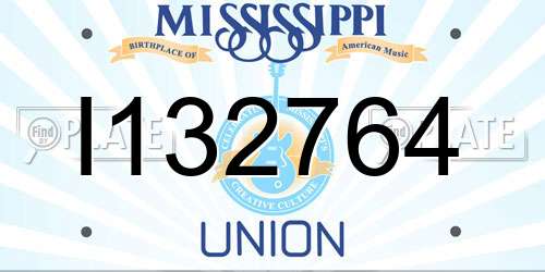 I132764 Mississippi License Plate
