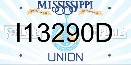 I13290D Mississippi License Plate