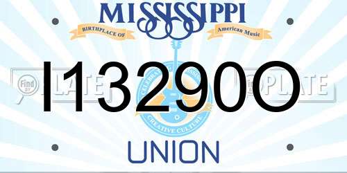 I13290O Mississippi License Plate