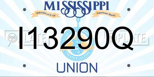 I13290Q Mississippi License Plate