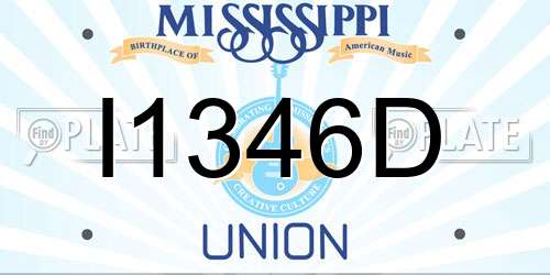 I1346D Mississippi License Plate