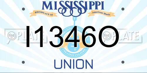 I1346O Mississippi License Plate