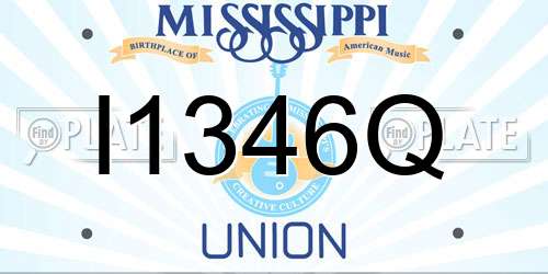 I1346Q Mississippi License Plate