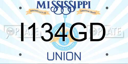 I134GD Mississippi License Plate