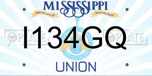 I134GQ Mississippi License Plate