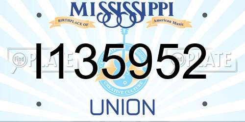 I135952 Mississippi License Plate