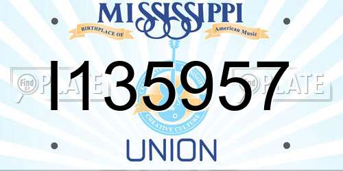 I135957 Mississippi License Plate