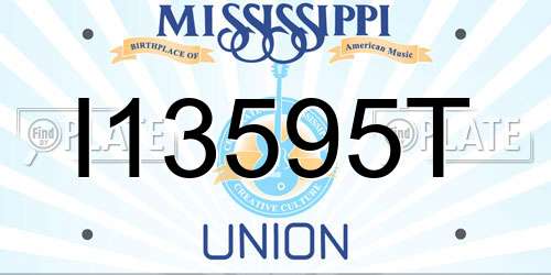 I13595T Mississippi License Plate
