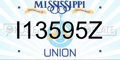 I13595Z Mississippi License Plate