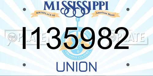 I135982 Mississippi License Plate