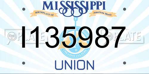 I135987 Mississippi License Plate