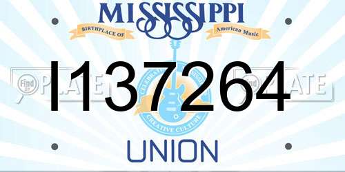 I137264 Mississippi License Plate