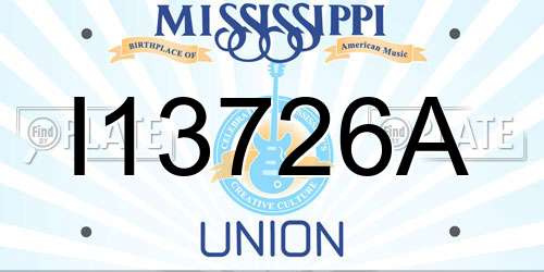 I13726A Mississippi License Plate