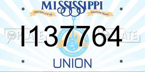 I137764 Mississippi License Plate