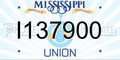 I137900 Mississippi License Plate