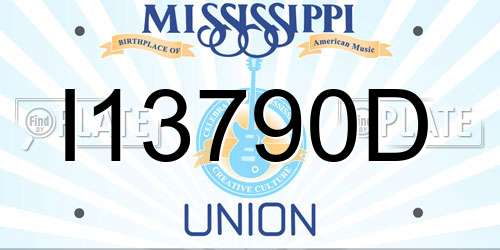 I13790D Mississippi License Plate
