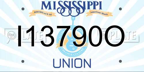 I13790O Mississippi License Plate
