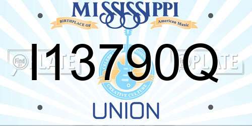 I13790Q Mississippi License Plate