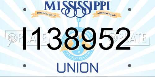 I138952 Mississippi License Plate