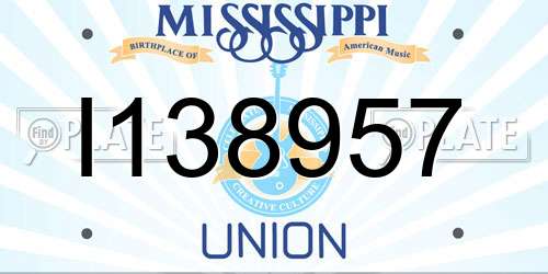 I138957 Mississippi License Plate