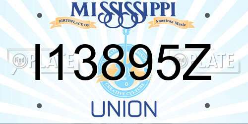 I13895Z Mississippi License Plate