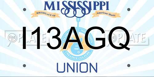 I13AGQ Mississippi License Plate