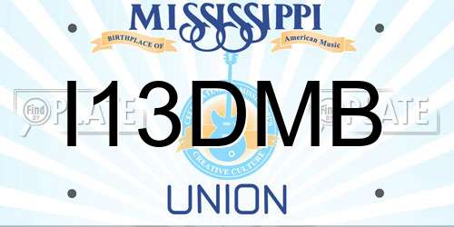 I13DMB Mississippi License Plate