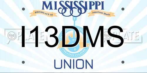 I13DMS Mississippi License Plate