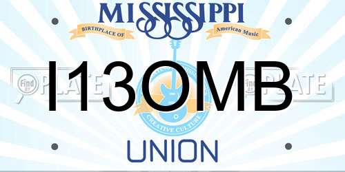 I13OMB Mississippi License Plate