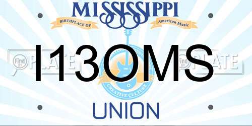 I13OMS Mississippi License Plate