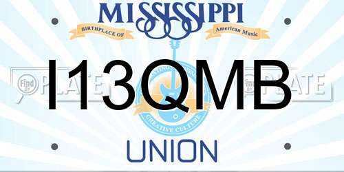 I13QMB Mississippi License Plate