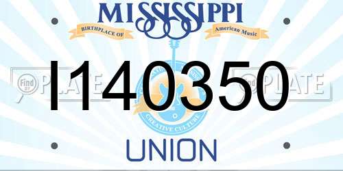 I140350 Mississippi License Plate