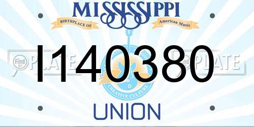 I140380 Mississippi License Plate