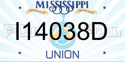 I14038D Mississippi License Plate