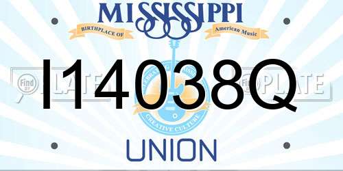 I14038Q Mississippi License Plate