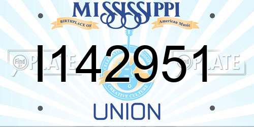 I142951 Mississippi License Plate