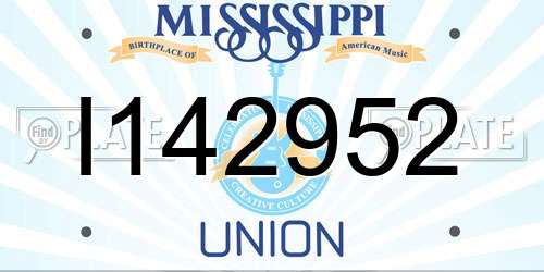 I142952 Mississippi License Plate