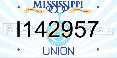 I142957 Mississippi License Plate