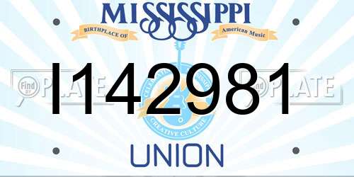 I142981 Mississippi License Plate