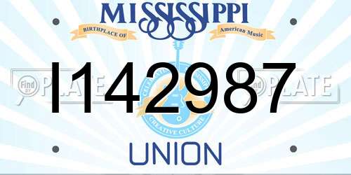 I142987 Mississippi License Plate