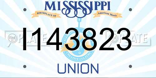 I143823 Mississippi License Plate
