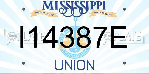 I14387E Mississippi License Plate