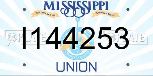I144253 Mississippi License Plate