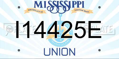 I14425E Mississippi License Plate