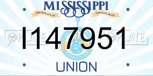 I147951 Mississippi License Plate