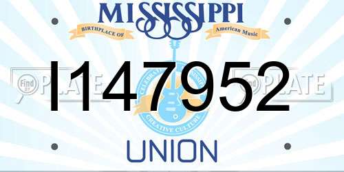 I147952 Mississippi License Plate