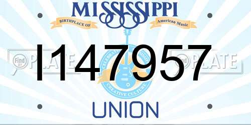 I147957 Mississippi License Plate