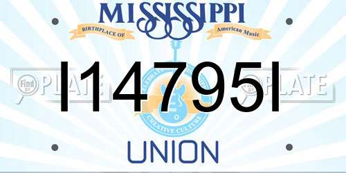 I14795I Mississippi License Plate