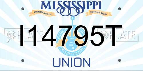 I14795T Mississippi License Plate