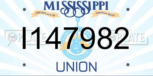 I147982 Mississippi License Plate